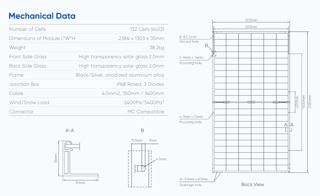 Bifacial Trina Risen Longi 300W 400 Watt 450W 500W 550W 600W 700W Photovoltaic Jinko Ja Solar Power Panel Module